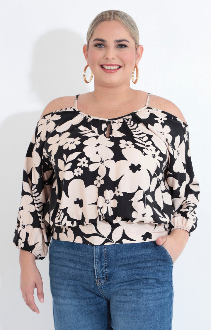 Blusa beige estampada - BLUSA XL Boutiquemirel 