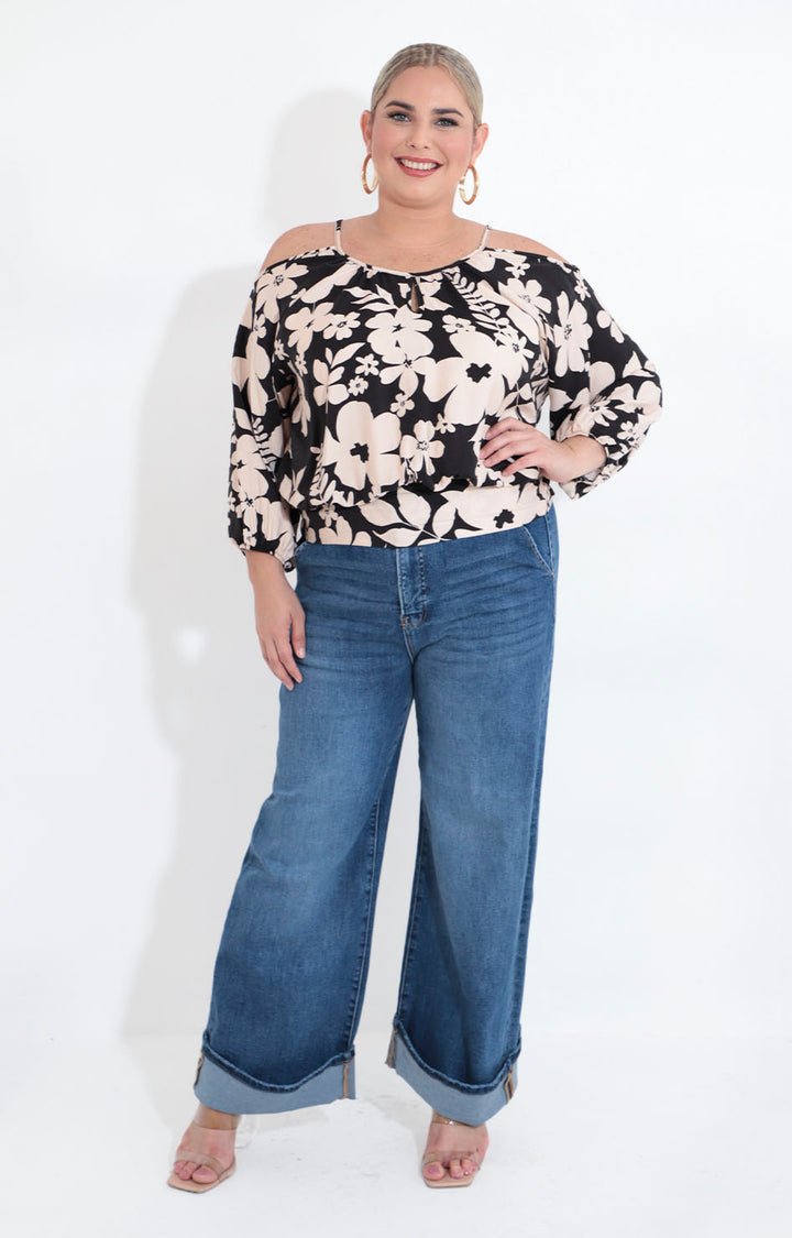 Blusa beige estampada - BLUSA XL Boutiquemirel 