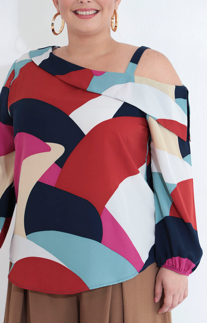 Blusa azul estampada - BLUSA XL Boutiquemirel 