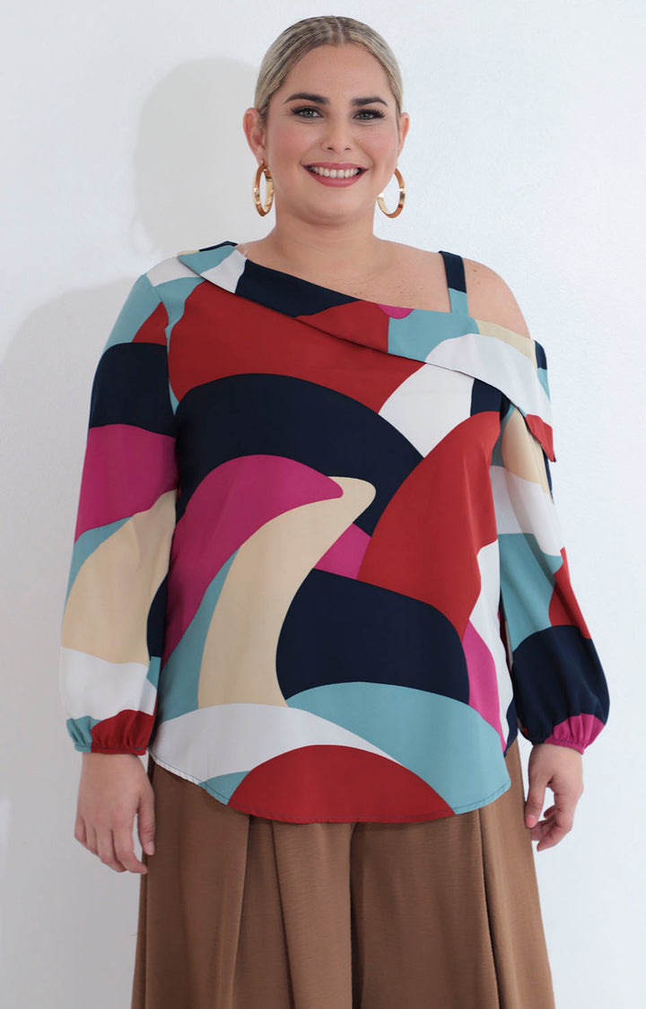 Blusa azul estampada - BLUSA XL Boutiquemirel 