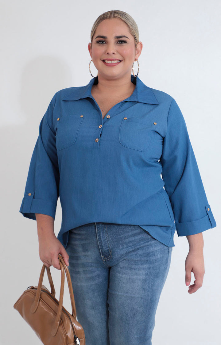 Camisera azul - BLUSA XL Boutiquemirel 
