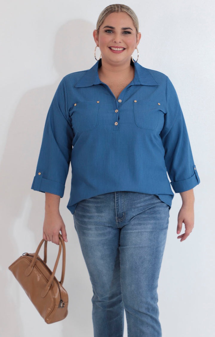 Camisera azul - BLUSA XL Boutiquemirel 