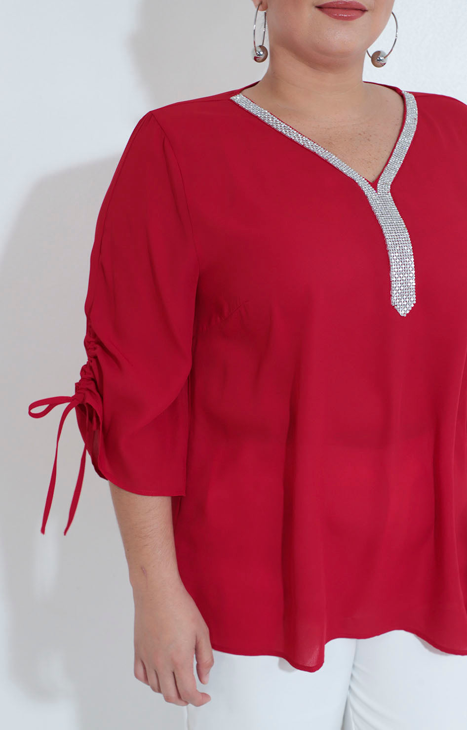 Blusa roja con brillos - BLUSA XL Boutiquemirel 
