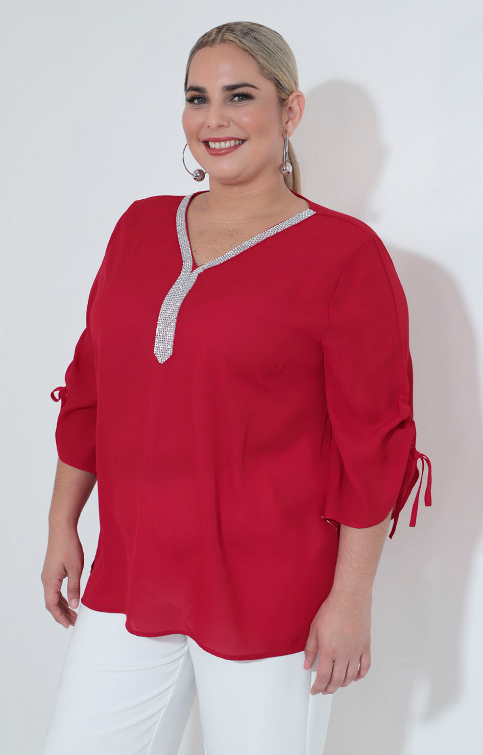 Blusa roja con brillos - BLUSA XL Boutiquemirel 