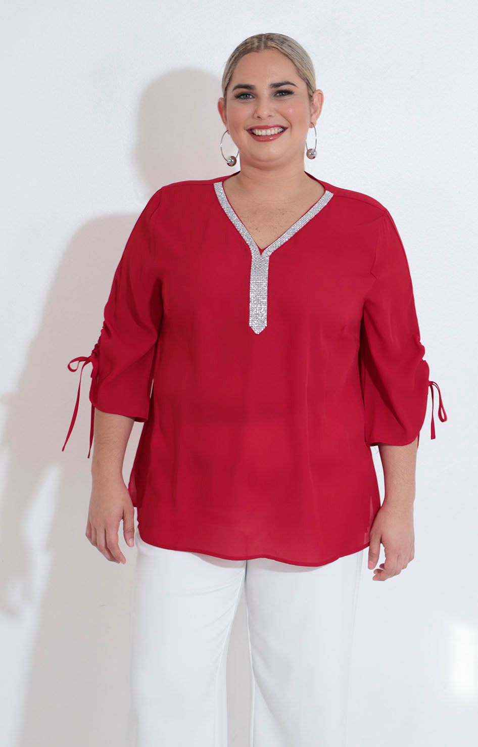 Blusa roja con brillos - BLUSA XL Boutiquemirel 