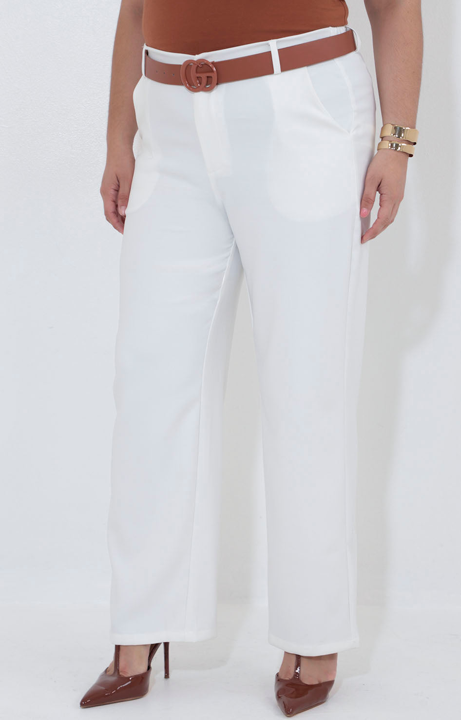 Pantalón recto blanco - PANTALON XL Boutiquemirel 