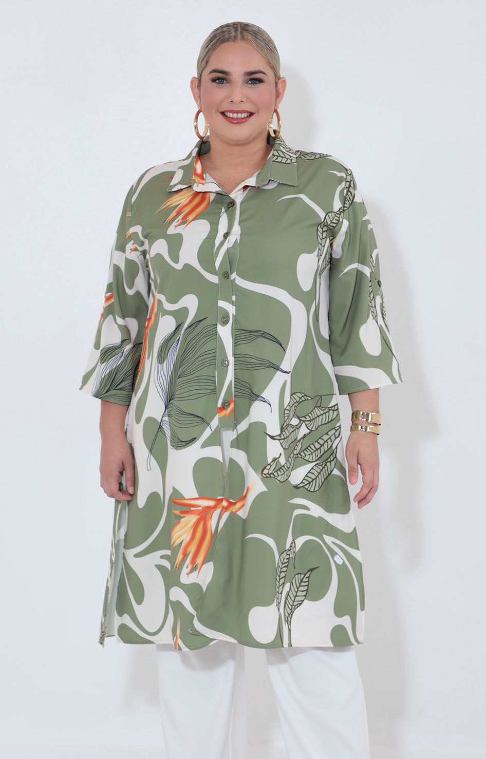 Blusón verde estampada - BLUSA XL Boutiquemirel 