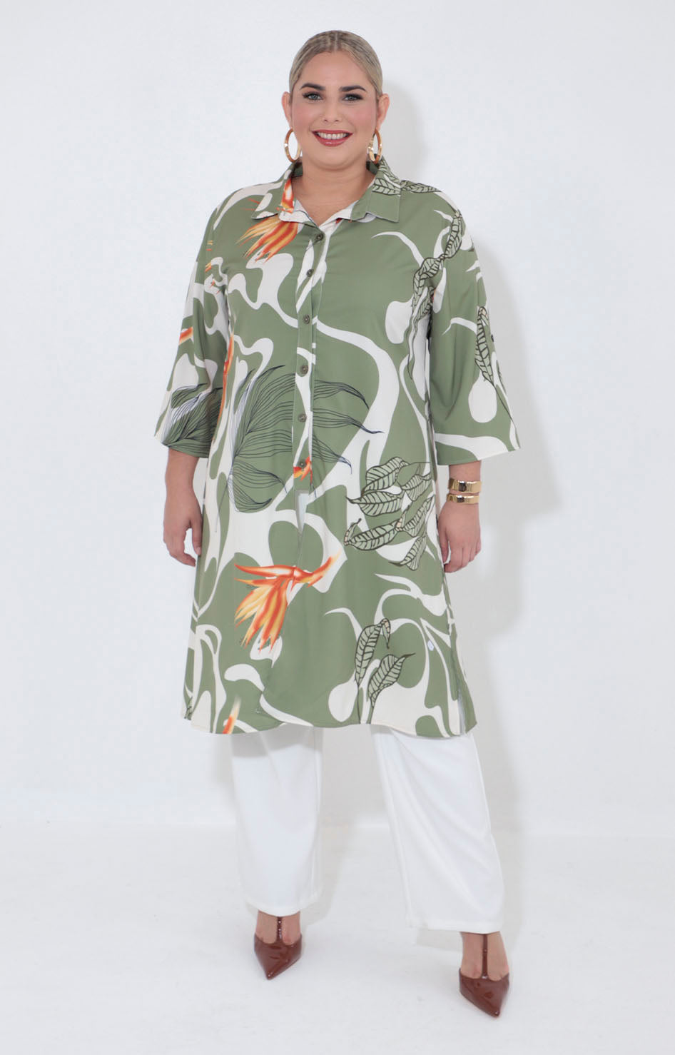 Blusón verde estampada - BLUSA XL Boutiquemirel 