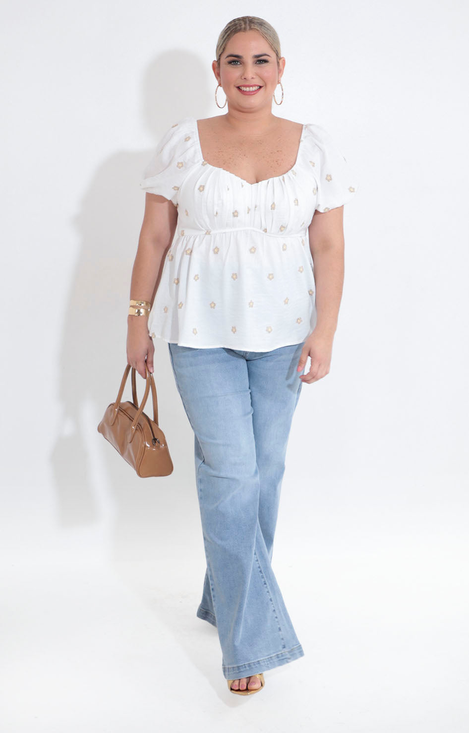 Blusa blanca con flores - BLUSA XL Boutiquemirel 