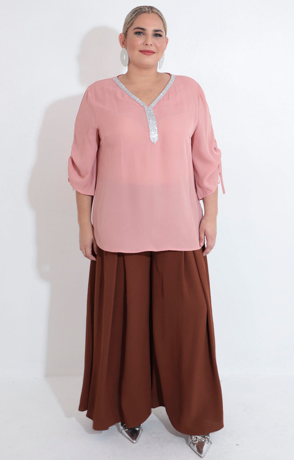 Blusa rosa con brillos - BLUSA XL Boutiquemirel 