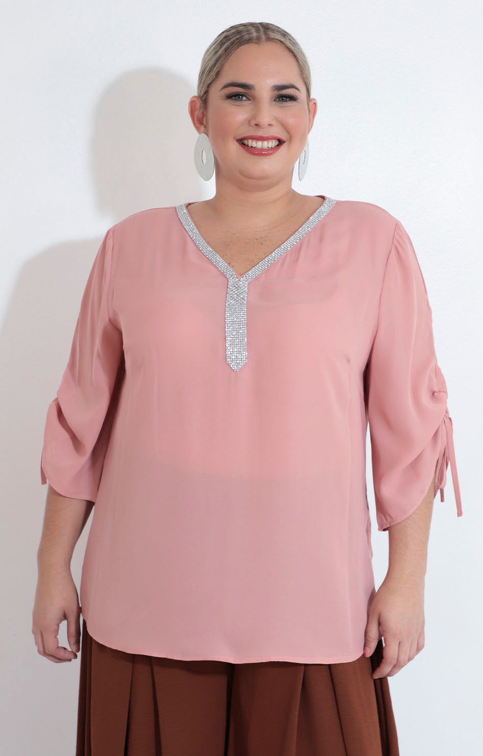 Blusa rosa con brillos - BLUSA XL Boutiquemirel 