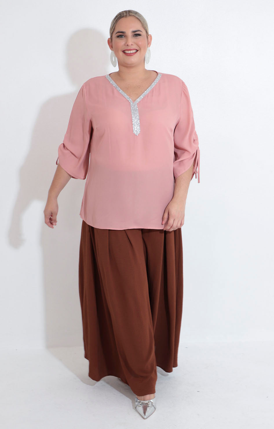 Blusa rosa con brillos - BLUSA XL Boutiquemirel 