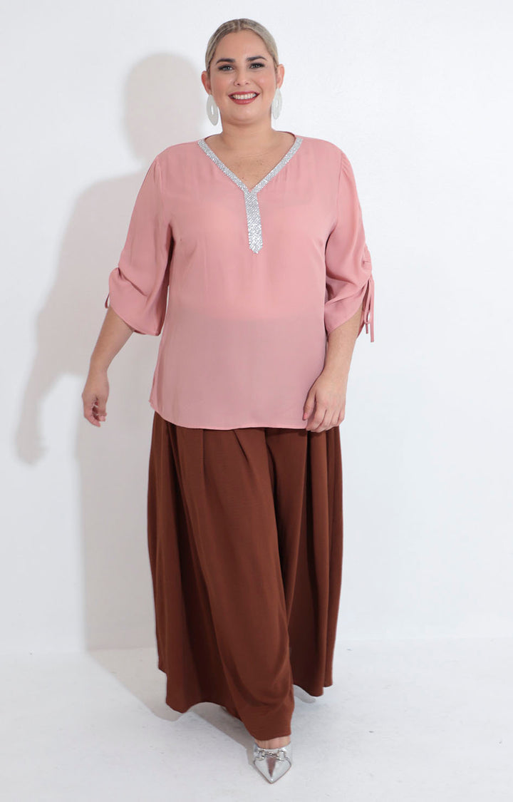 Blusa rosa con brillos - BLUSA XL Boutiquemirel 