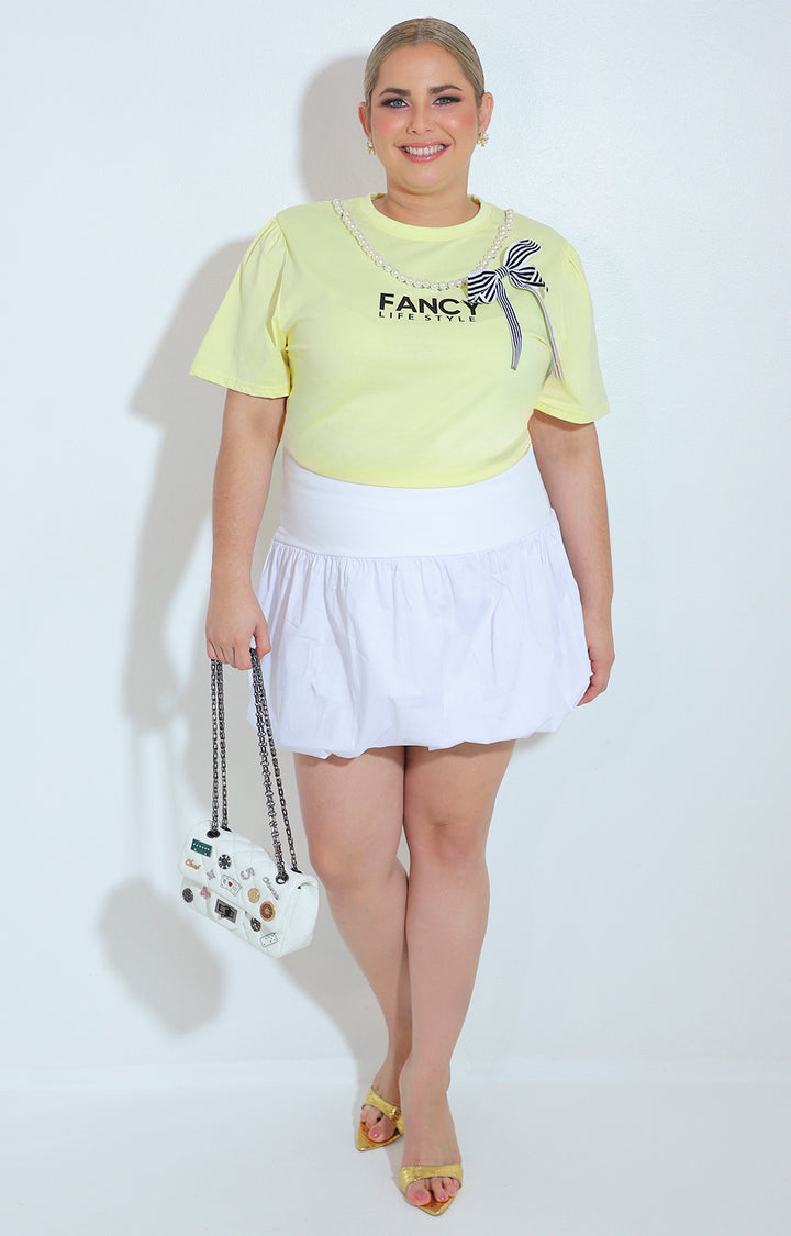 Falda blanca tipo globo - FALDA Boutiquemirel 