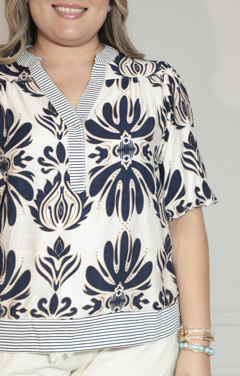 Blusa beige estampada - BLUSA XL Boutiquemirel 