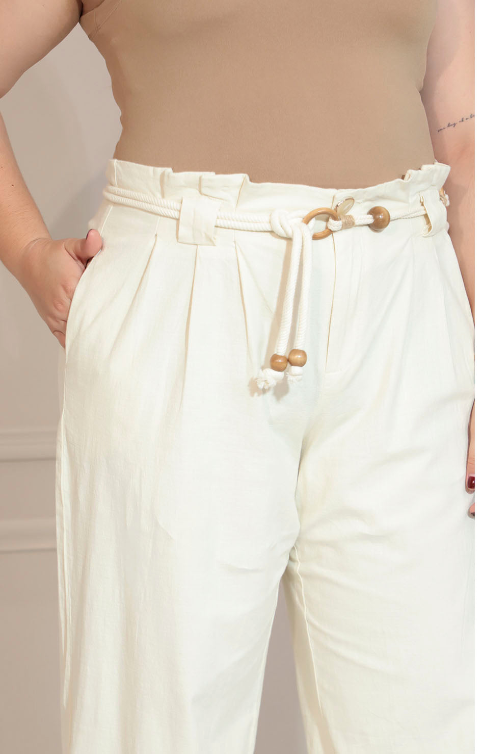 Pantalón beige recto - PANTALON XL Boutiquemirel 