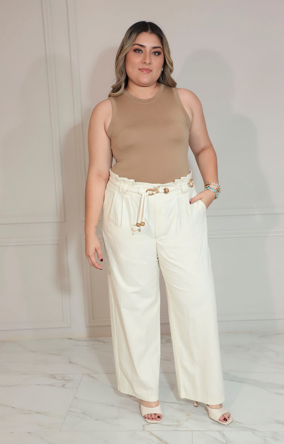 Pantalón beige recto - PANTALON XL Boutiquemirel 