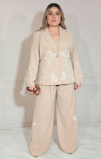 Conjunto beige de saco con bordado - CONJUNTO XL Boutiquemirel 