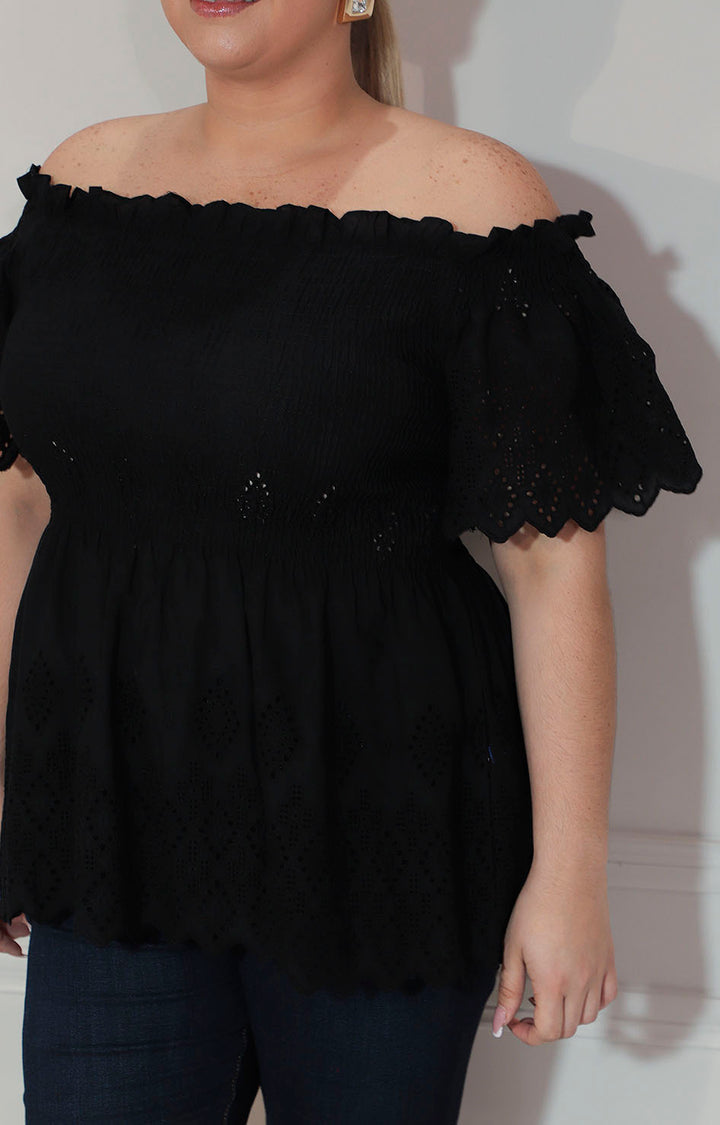 Blusa off-shoulder negra - BLUSA XL Boutiquemirel 