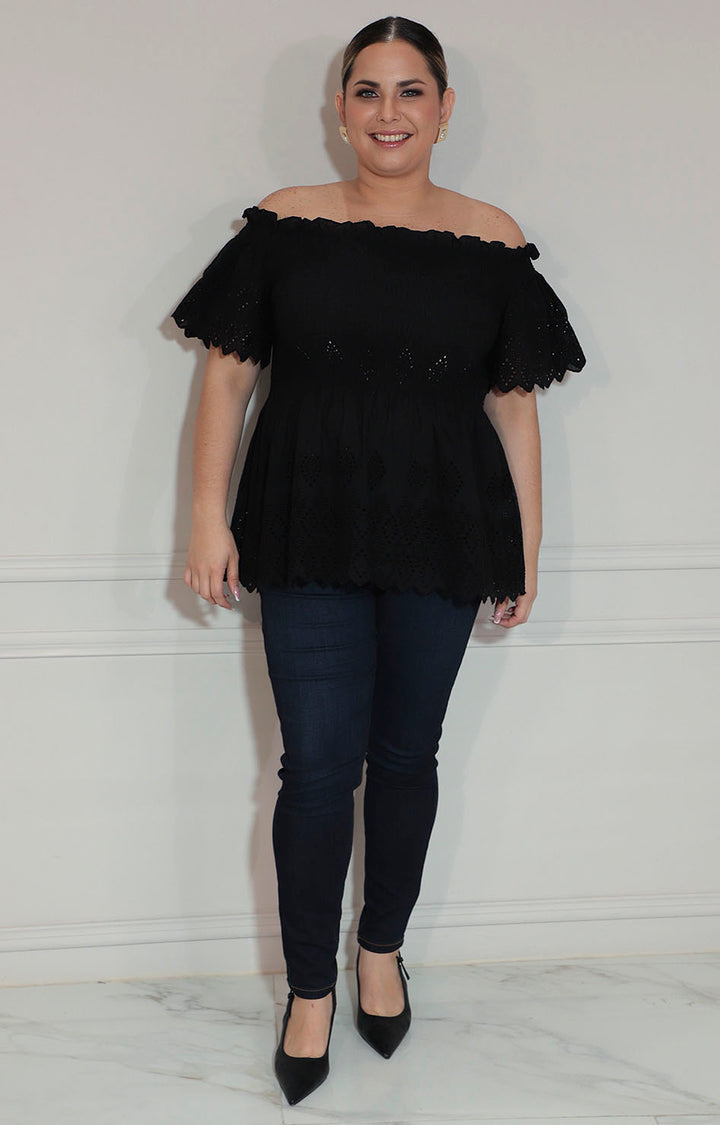 Blusa off-shoulder negra - BLUSA XL Boutiquemirel 