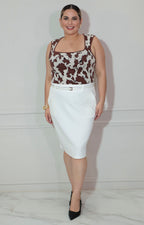 Falda blanca con cinturón - FALDA Boutiquemirel 