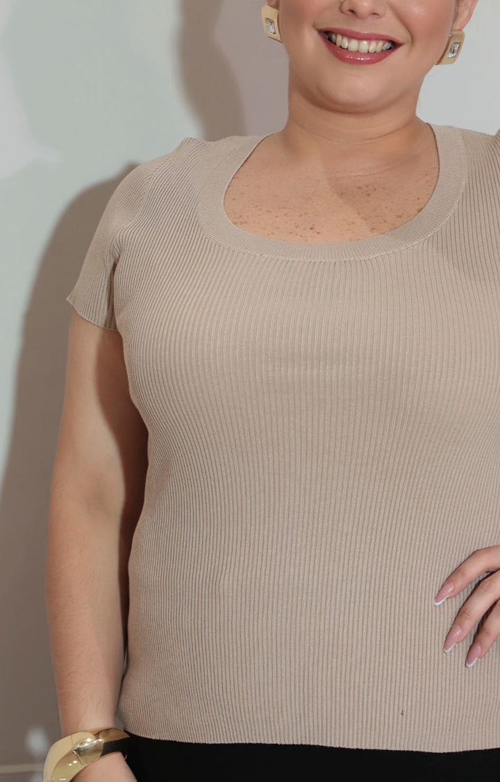 Blusa beige con lazo - BLUSA XL Boutiquemirel 