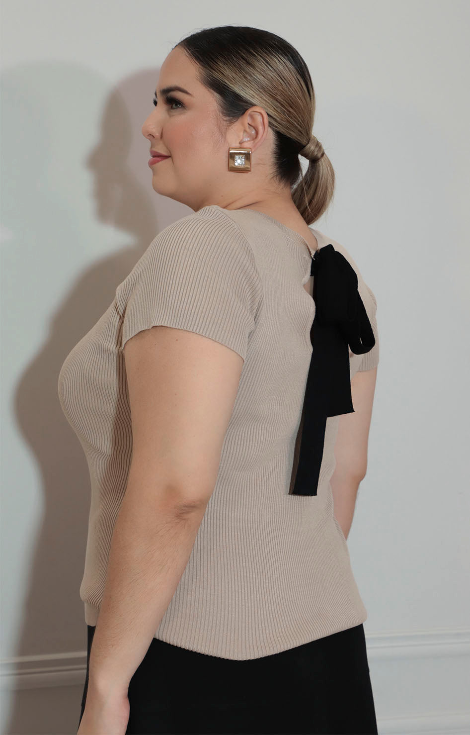 Blusa beige con lazo - BLUSA XL Boutiquemirel 