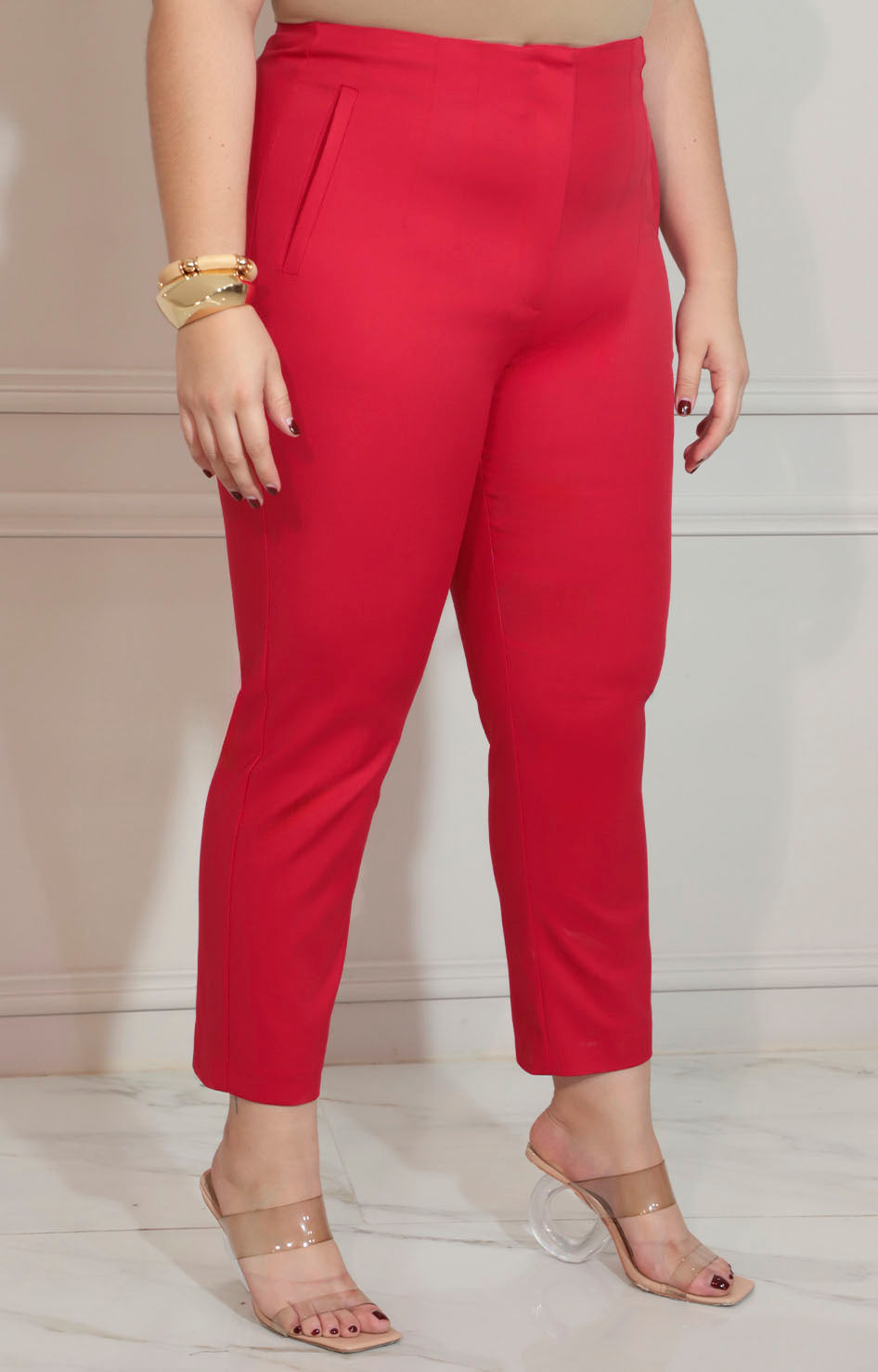 Pantalón rojo de tiro alto - PANTALON XL Boutiquemirel 
