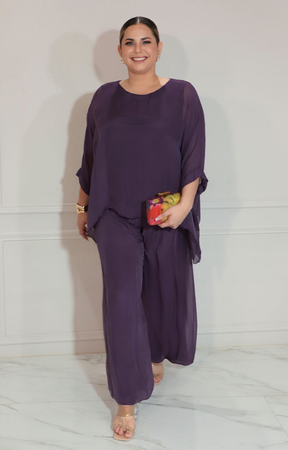 Conjunto de seda morado - CONJUNTO XL Boutiquemirel 