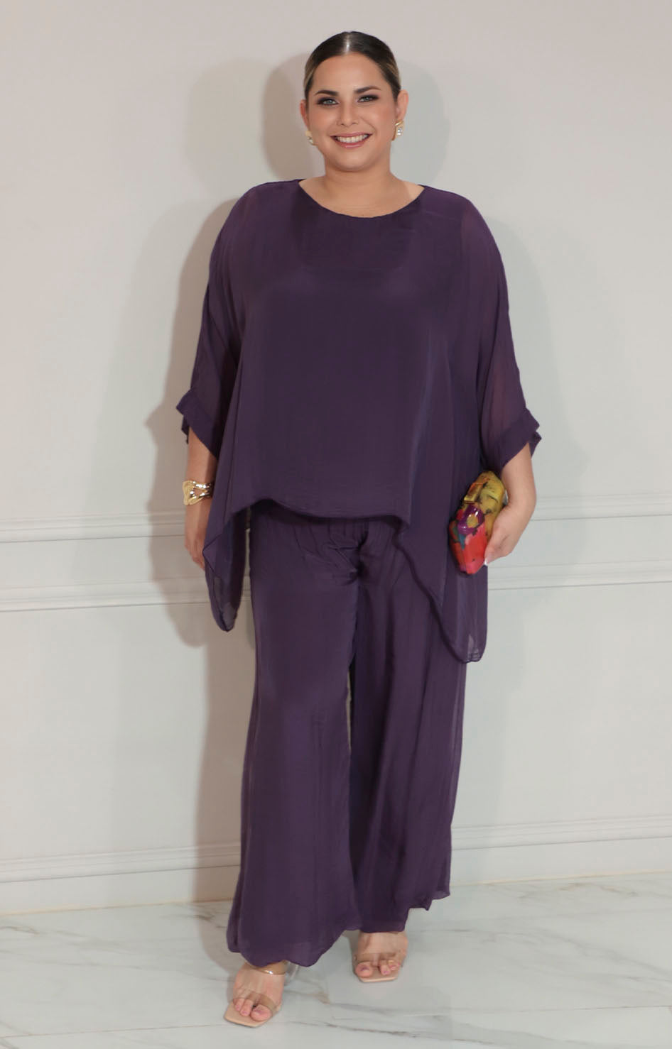 Conjunto de seda morado - CONJUNTO XL Boutiquemirel 