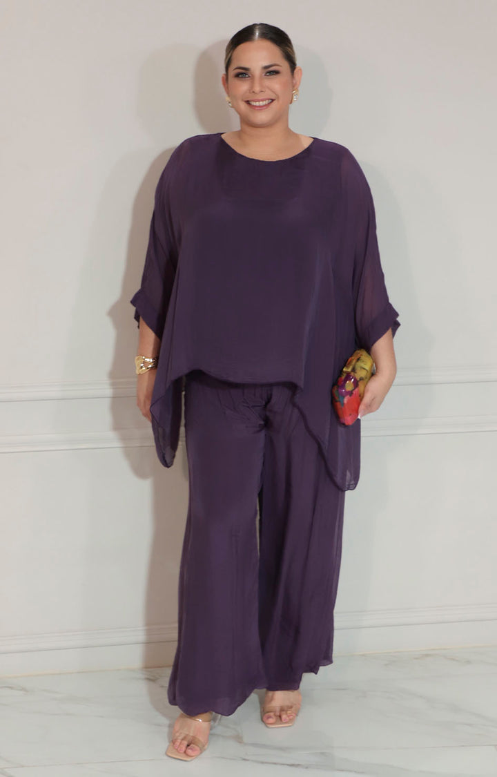 Conjunto de seda morado - CONJUNTO XL Boutiquemirel 