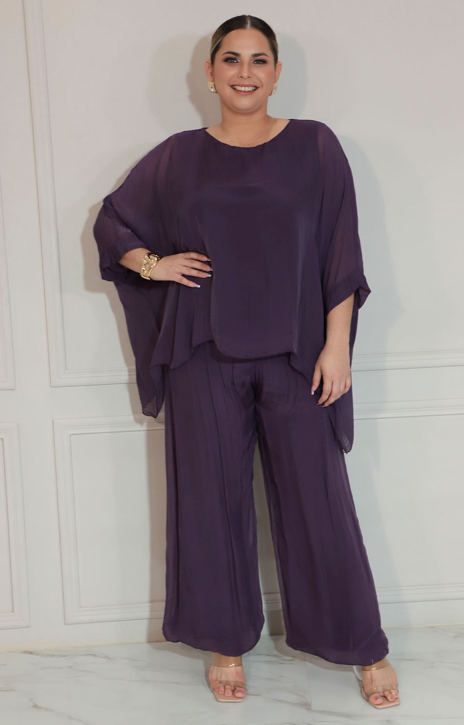 Conjunto de seda morado - CONJUNTO XL Boutiquemirel 