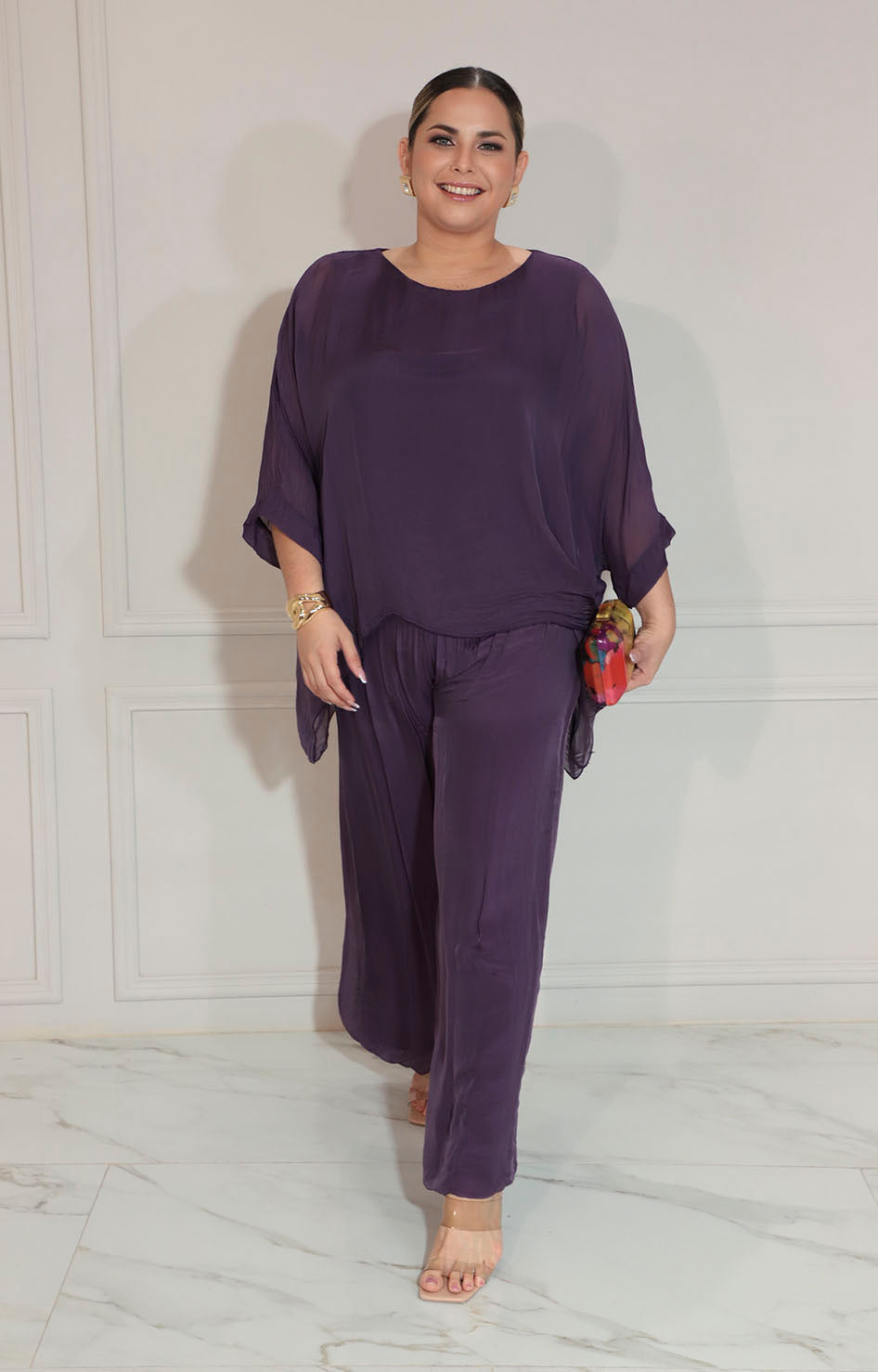 Conjunto de seda morado - CONJUNTO XL Boutiquemirel 