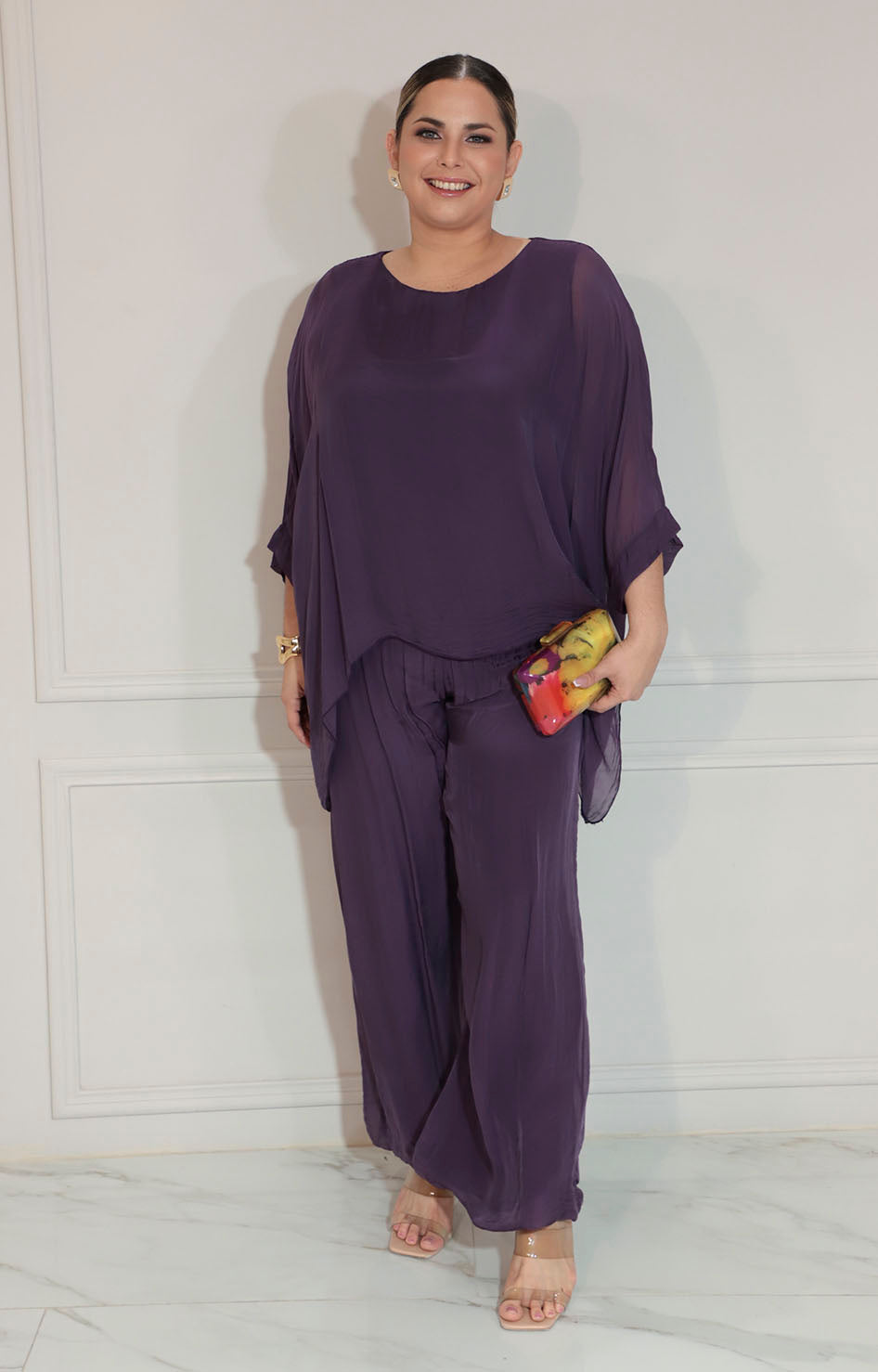 Conjunto de seda morado - CONJUNTO XL Boutiquemirel 