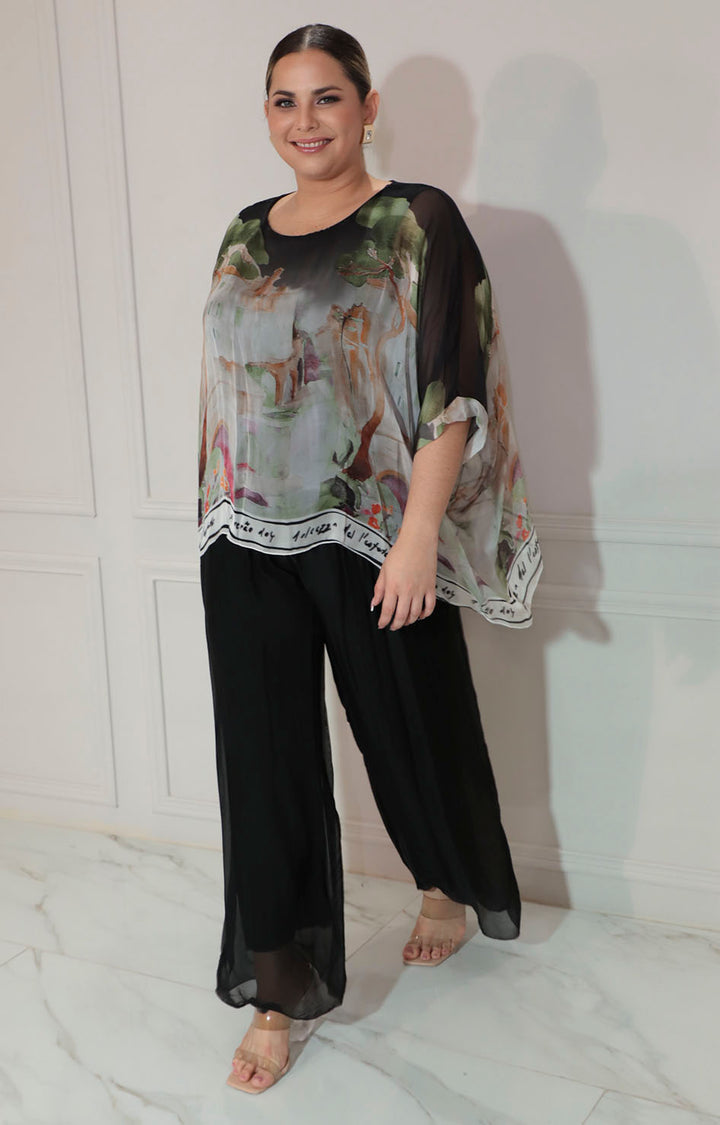 Conjunto negro estampado - CONJUNTO XL Boutiquemirel 