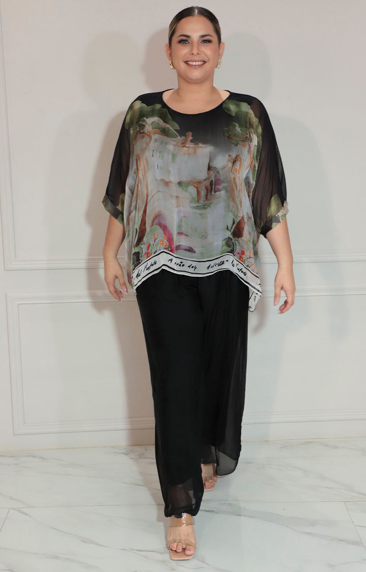 Conjunto negro estampado - CONJUNTO XL Boutiquemirel 