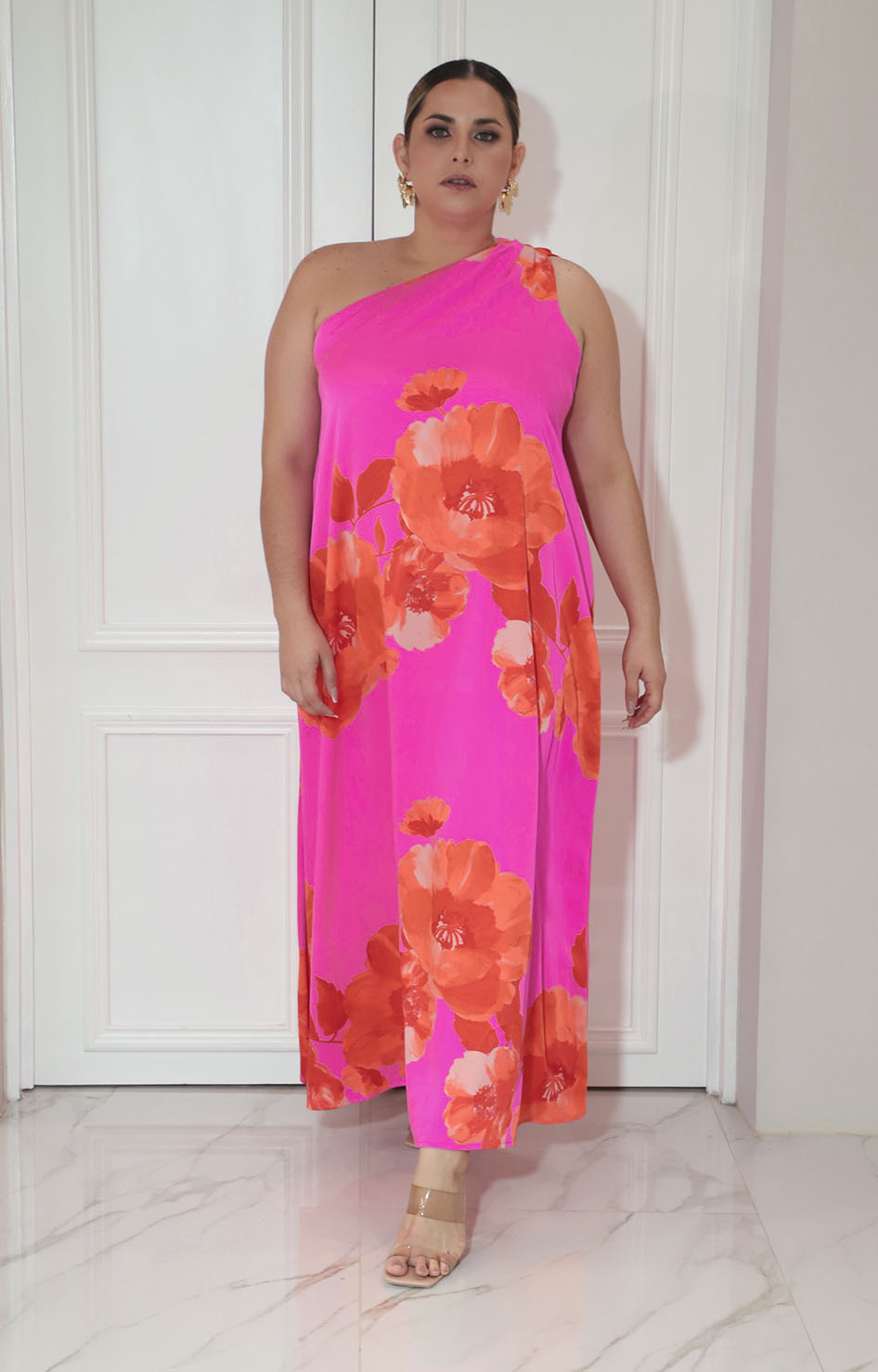 Vestido fucsia estampado - VESTIDO XL Boutiquemirel 