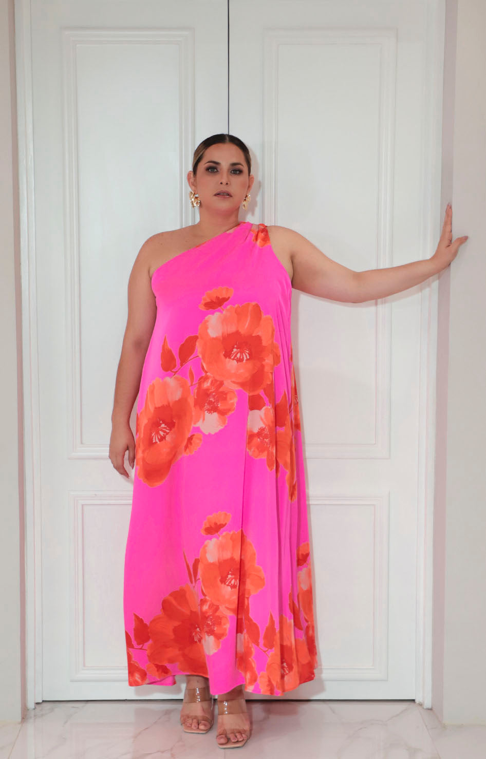 Vestido fucsia estampado - VESTIDO XL Boutiquemirel 