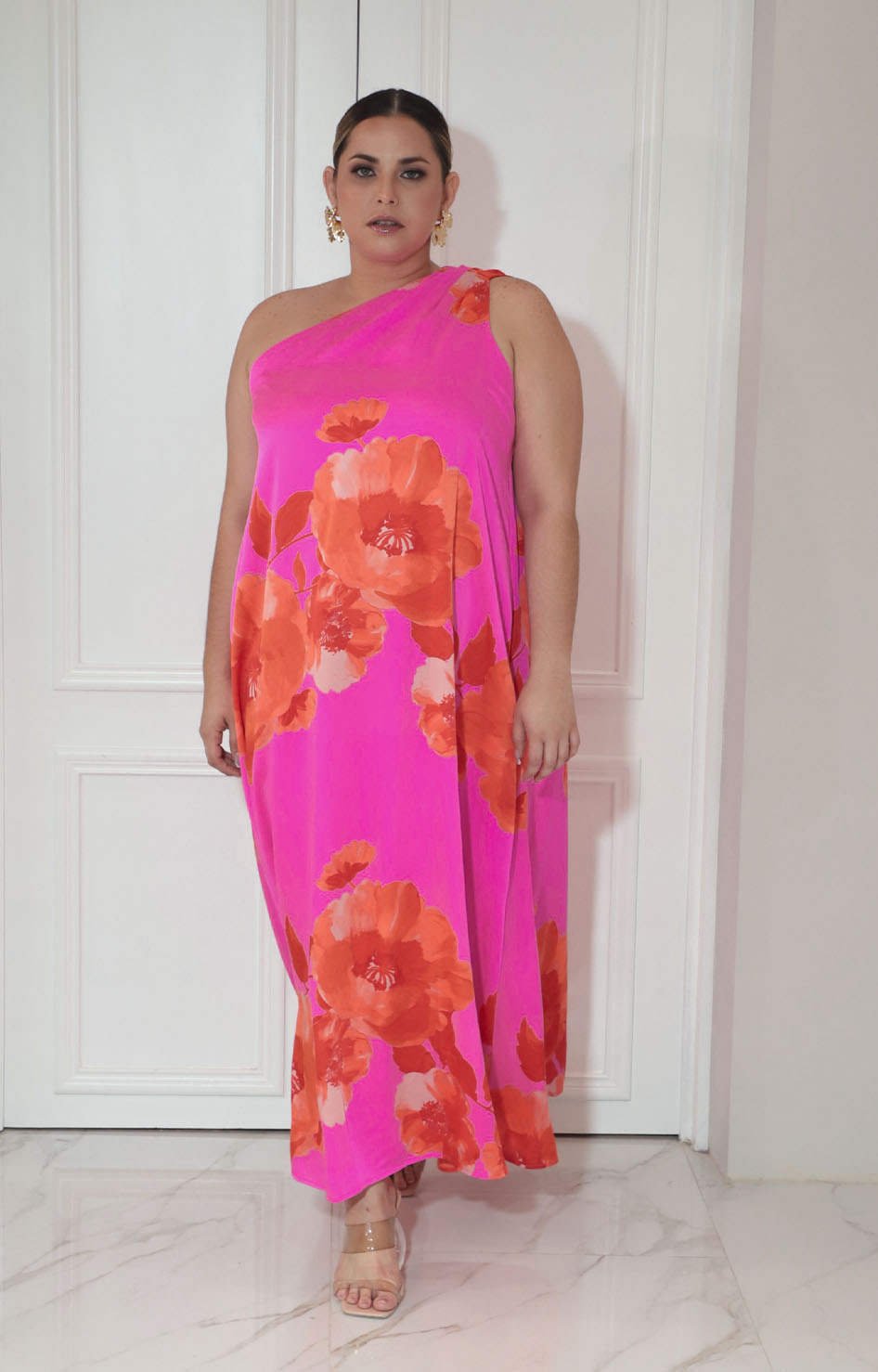 Vestido fucsia estampado - VESTIDO XL Boutiquemirel 