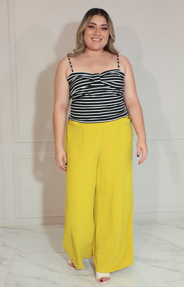 Blusa blanco y negro de rayas con tirantes - BLUSA XL Boutiquemirel 