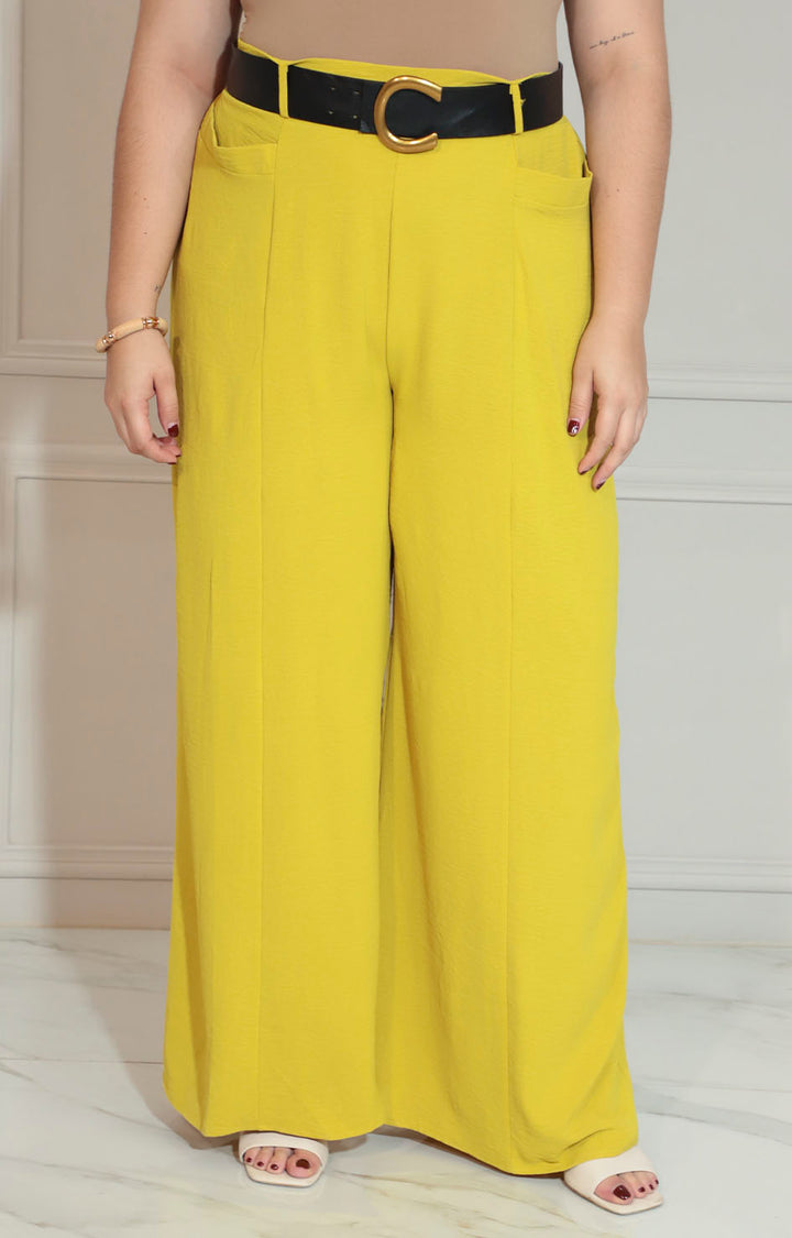 Pantalón mostaza con cinturón - PANTALON XL Boutiquemirel 