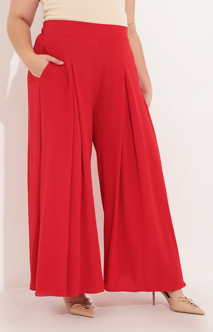 Pantalón rojo pierna ancha - PANTALON Boutiquemirel 