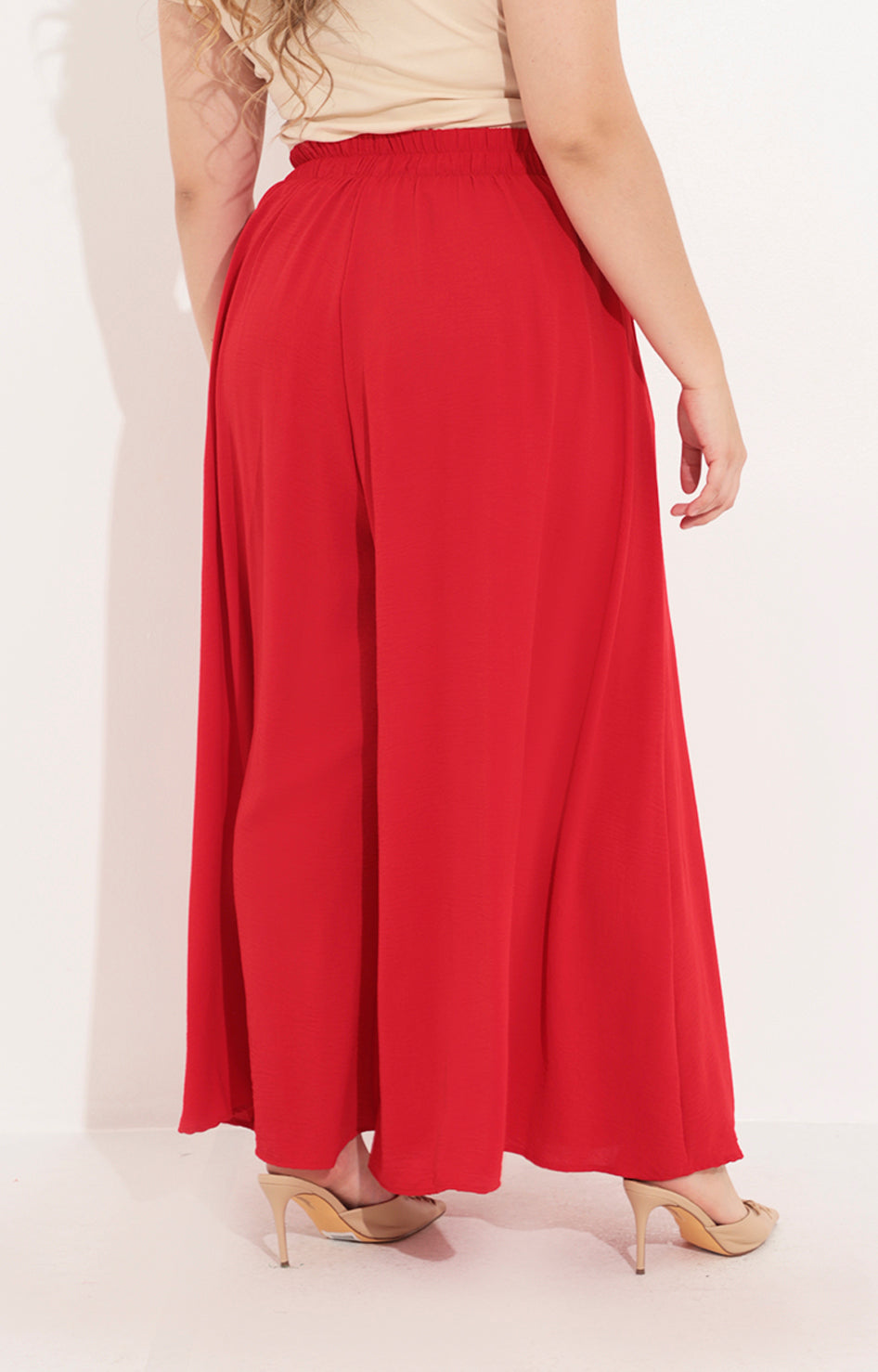Pantalón rojo pierna ancha - PANTALON Boutiquemirel 