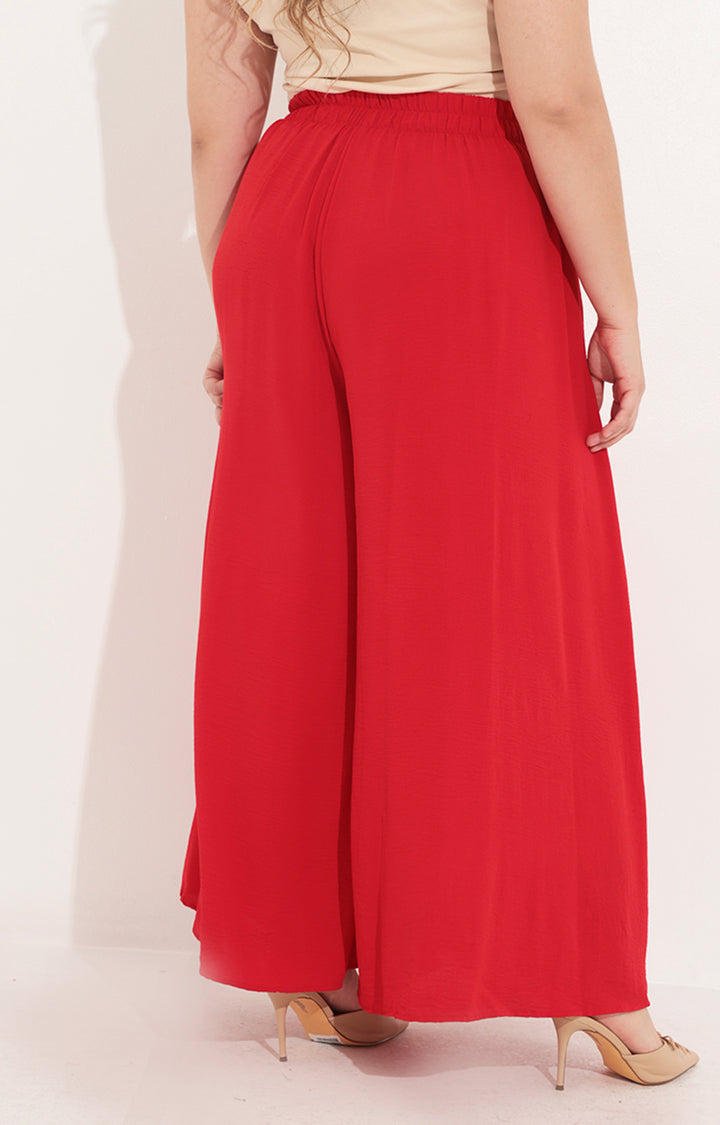 Pantalón rojo pierna ancha - PANTALON Boutiquemirel 