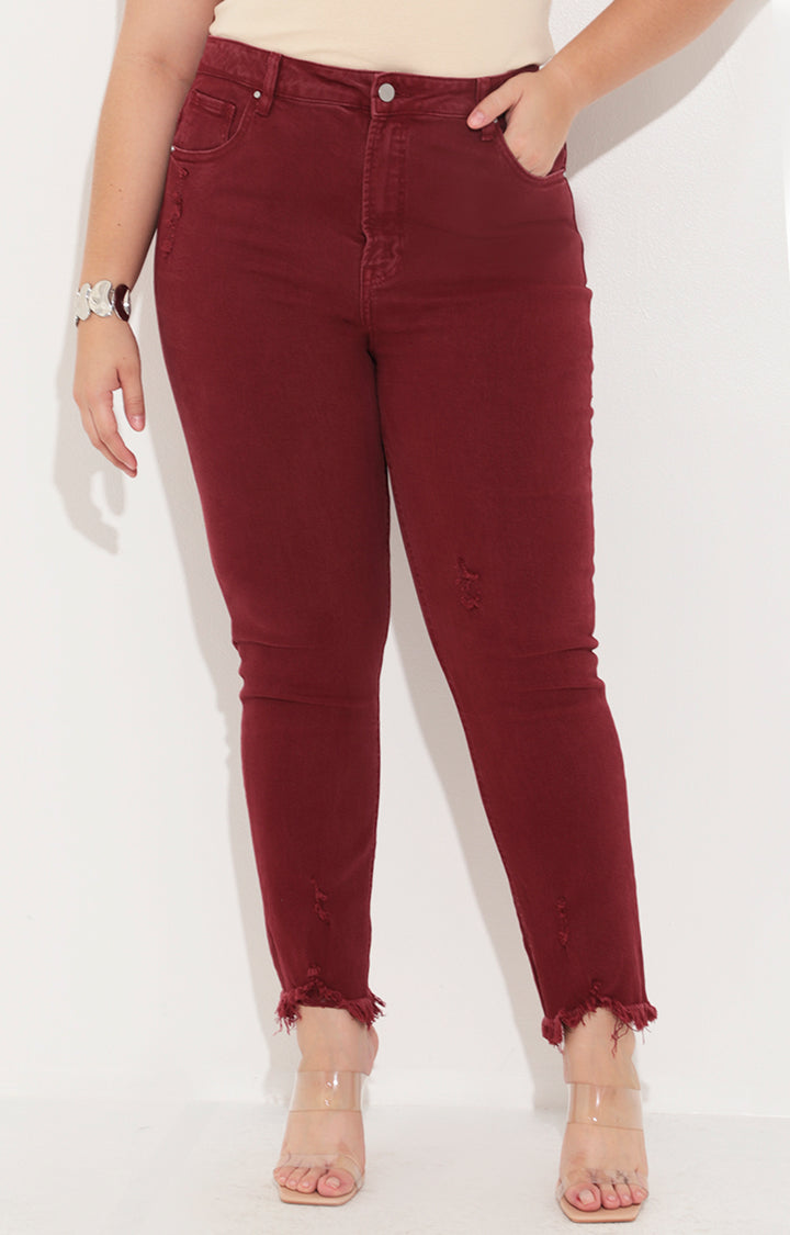 Pantalón denim vino - PANTALON Boutiquemirel 