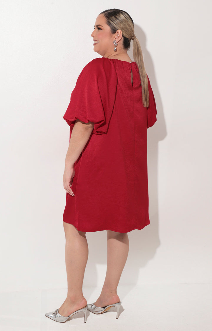 Vestido rojo corto satinado - VESTIDO Boutiquemirel 