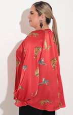 Blusa roja estampada - BLUSA Boutiquemirel 