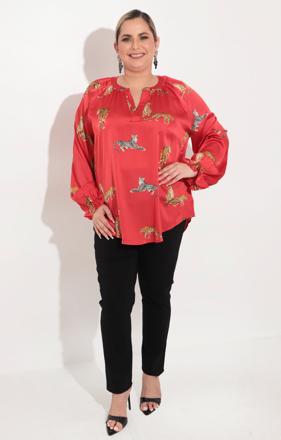 Blusa roja estampada - BLUSA Boutiquemirel 