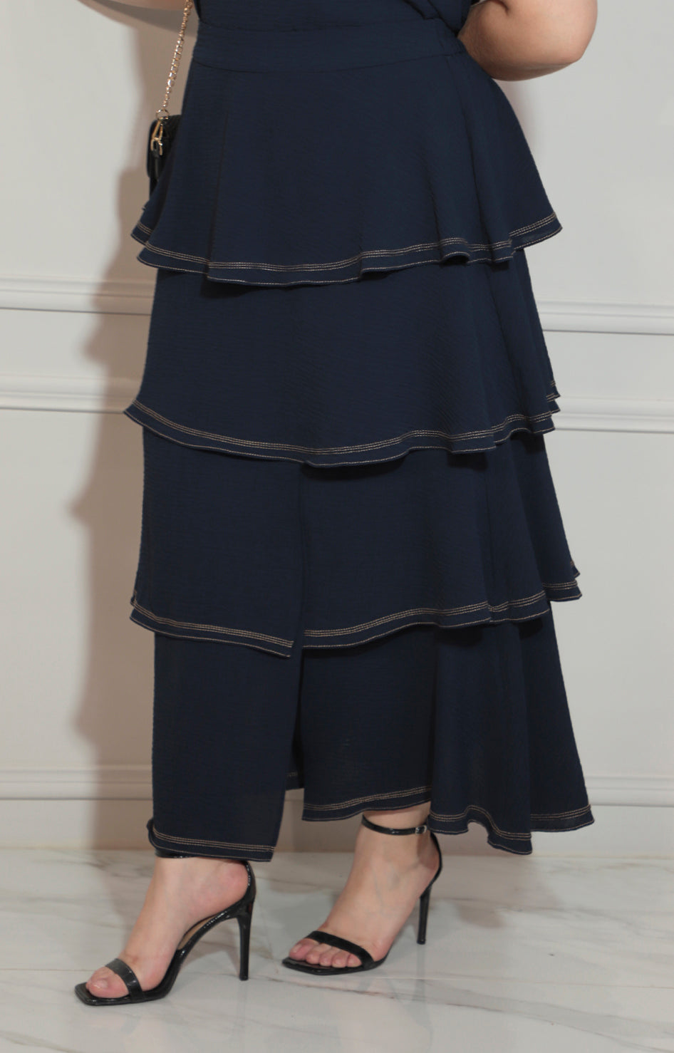 Falda azul larga con volantes - FALDA XL Boutiquemirel 