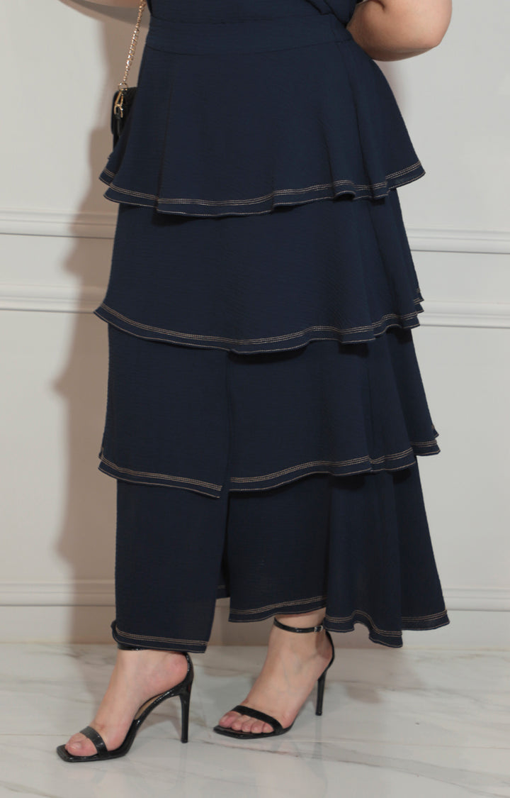 Falda azul larga con volantes - FALDA XL Boutiquemirel 